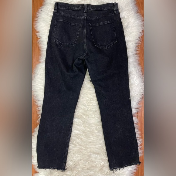 Abercrombie & Fitch The Ankle Straight Ultra High Rise Denim Jeans Black Sz 29/8 - Picture 4 of 8
